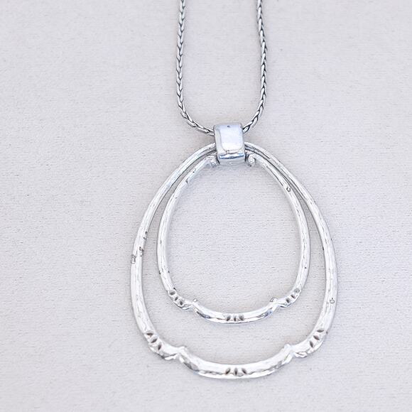 Brighton In Bloom Necklace Silver Plated Pendant Retired Designer 16-18" - Picture 3 of 6